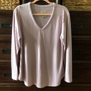 Chaser light pink waffle knit sweater in size L